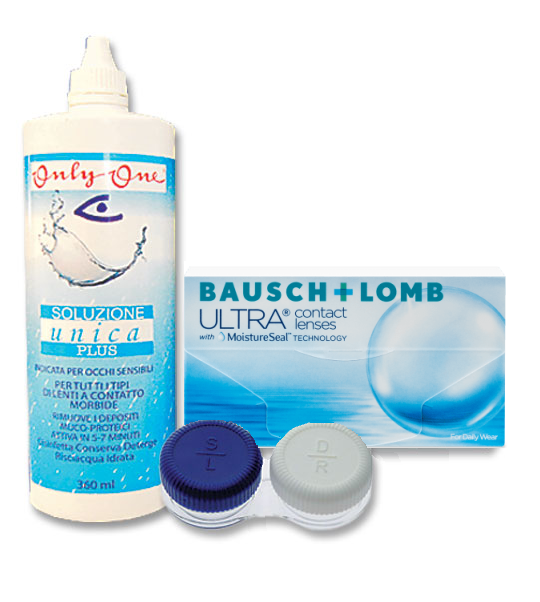 Komplekt Bausch Lomb ULTRA 3+3 läätse ja Unica Plus 360ml + konteiner 